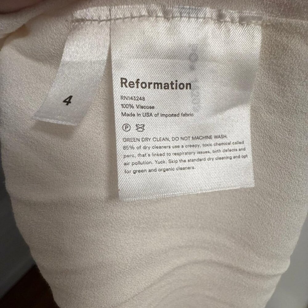 Reformation Ronan Dress, Ivory, Size US 4, BNWT - Picture 8 of 10